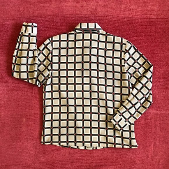 Multi-colored, button-down shirt, size 6P - Picture 2 of 4